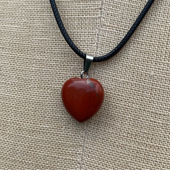 Handmade Stone/Glass Heart Amulet Necklace - Picture 7 of 10